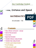 Bombay Cambridge Gurukul Bombay Cambridge Gurukul: Time, Distance and Speed