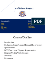 Title of Minor Project: Submitted by Under The Guidance of