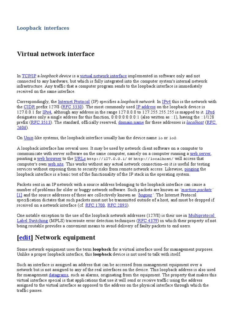 Virtual Network Interface Loopback Interfaces PDF