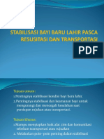 Stabilisasi BBL Pasca Resusitasi Dan Transportasi