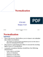 Normalization: ITM 692 Sanjay Goel