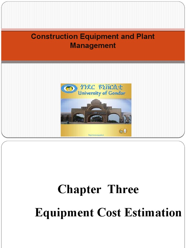 Equipment Cost Estimation PDF Depreciation Value (Economics)