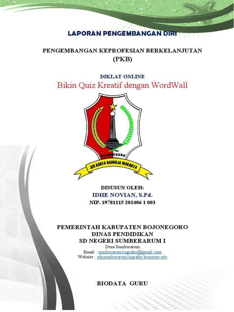 Laporan Diklat Pengembangan Diri Guru | PDF | Karier & Perkembangan ...