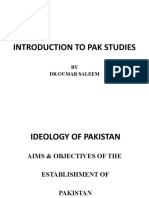 Introduction To Pak Studies: BY DR - Oumar Saleem