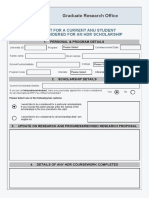 HDR Current Student Scholarship Consideration Form - GRO