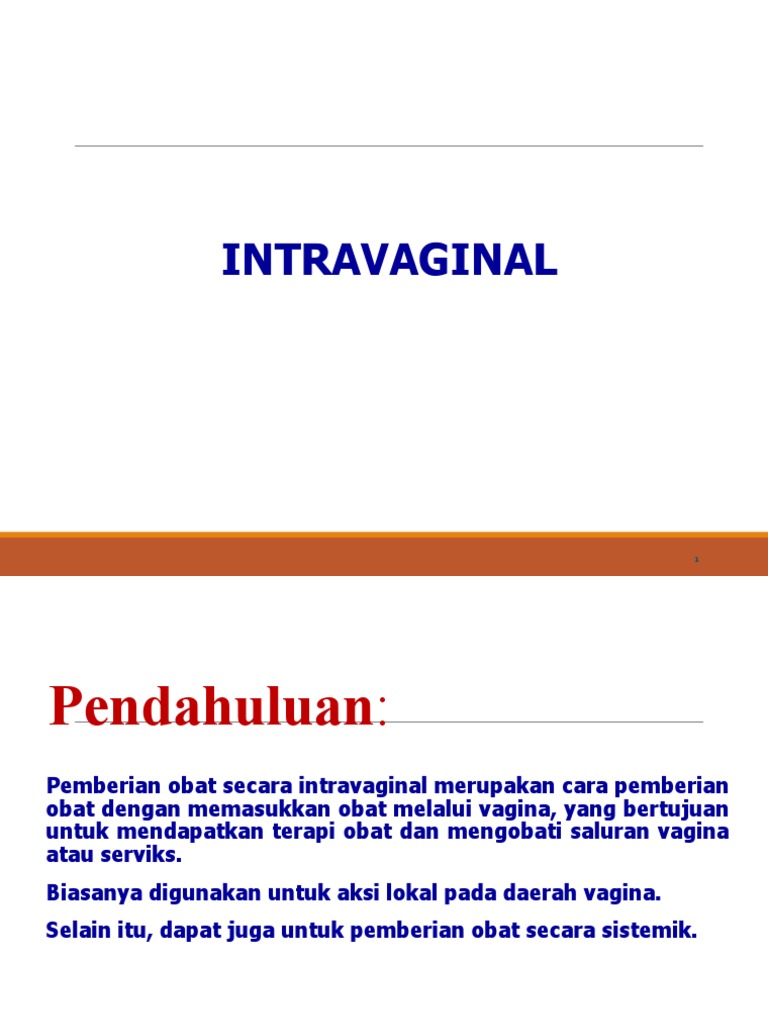 Pemberian Obat Intravaginal: Panduan dan Manfaat | PDF