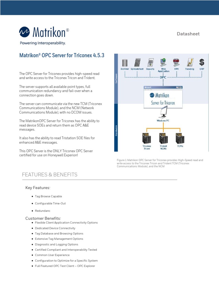 Matrikon OPC Server For Triconex | PDF | Server (Computing) | Computer ...