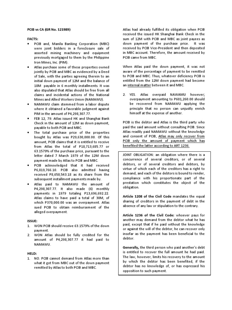 PCIB vs Atlas: Foreclosure Sale Dispute | PDF | Mortgage Law | Loans