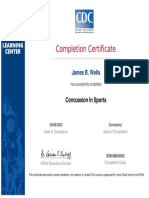 Concussion Course Certificate