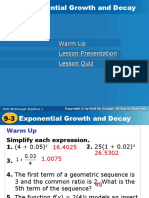 9-3 Exponential Growth and Decay