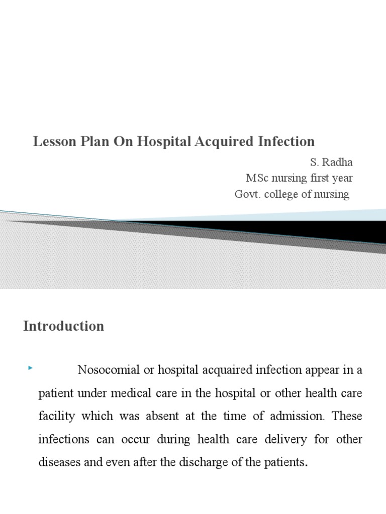 Lesson Plan On Hospital Acquired Infection | PDF | Hospital Acquired ...