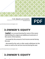 3.owner's Equity 4.income 5.expense: Five Major Accounts