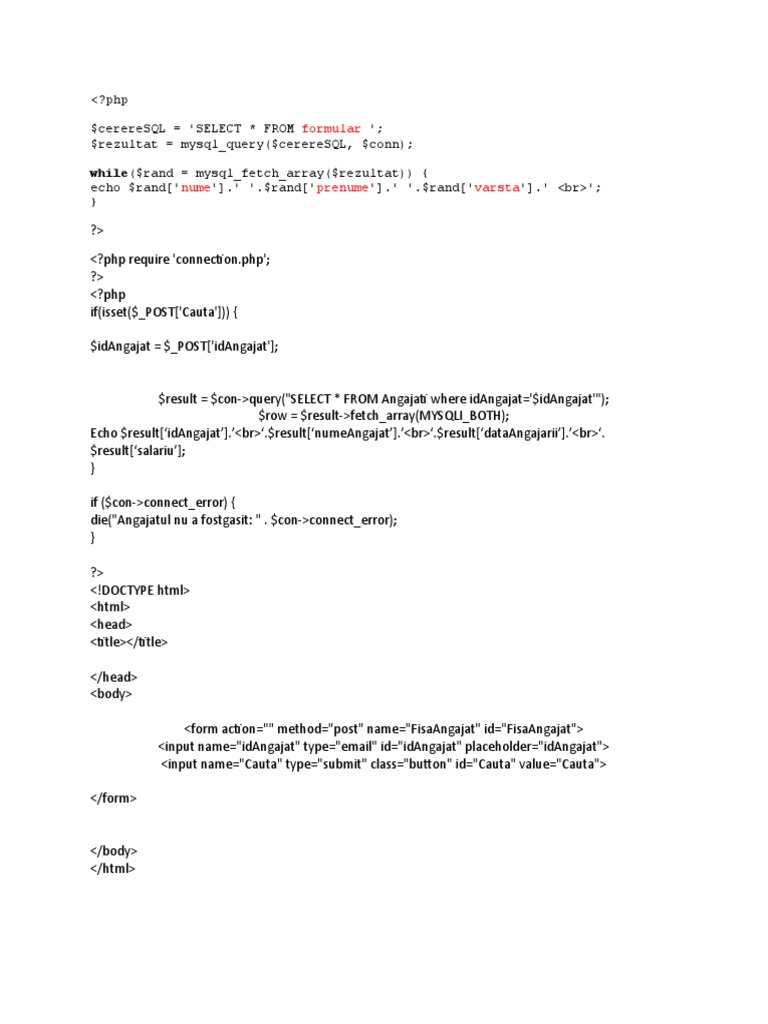 While ($rand Mysql - Fetch - Array ($rezultat) ) (: Formular | PDF ...