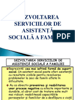 Dezvoltarea serviciilor in asistenta sociala a familiei