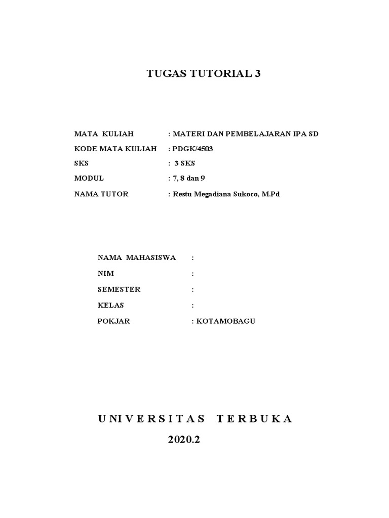 Tugas Tutorial 3 Ipa | PDF