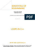 CSC-554 Fundamentals of Programming Loops in C