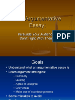 Writing Workshop Argumentative Essay