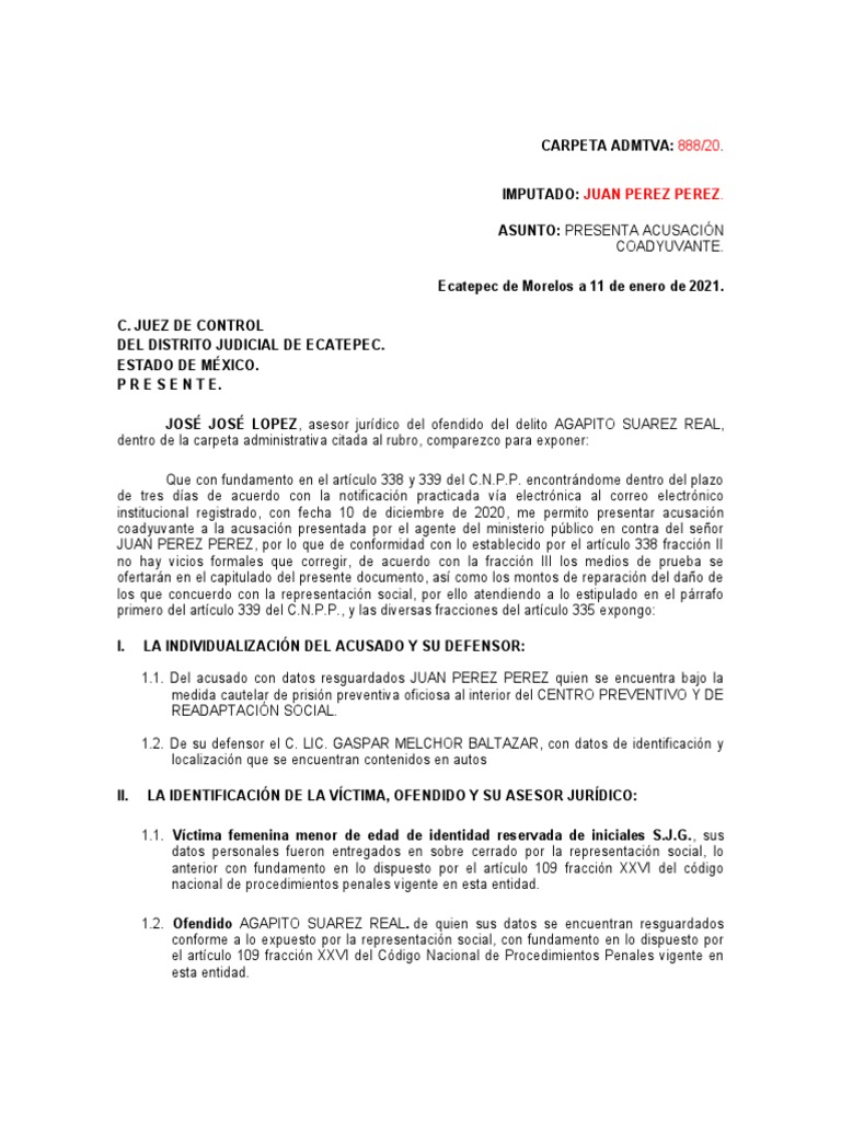 Acusacion Coadyuvante  | PDF | Derecho penal | México