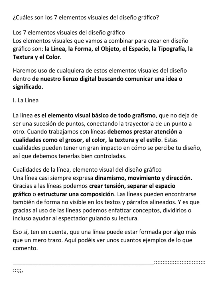 7 Elementos Visuales Del Diseño Gráfico | PDF | Color | Diseño gráfico