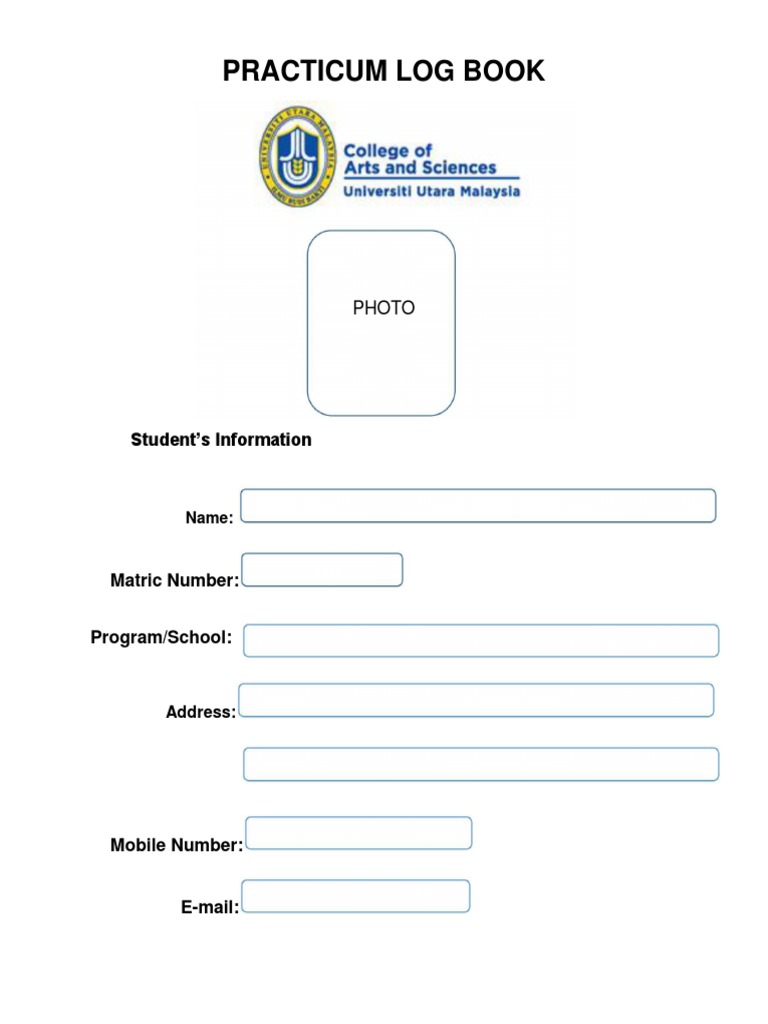 UUM Practicum Log Book Template | PDF | Universities And Colleges ...
