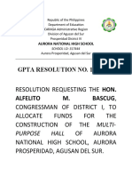 Alfelito M. Bascug,: Gpta Resolution No. 1, S. 2019