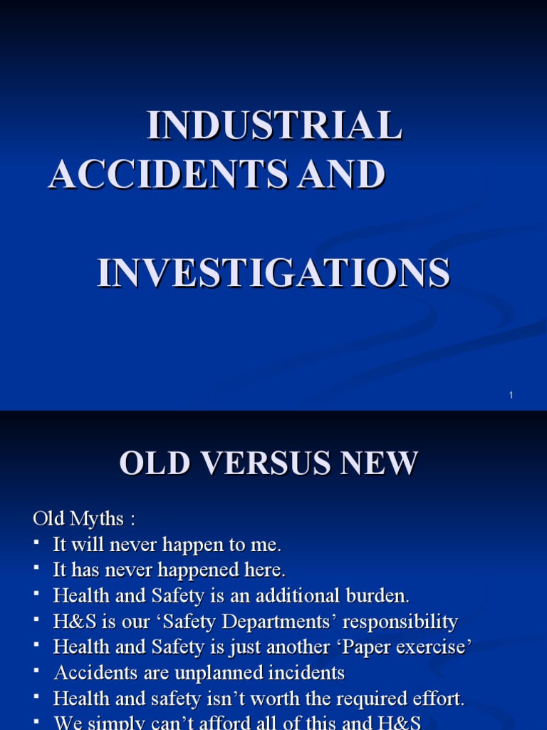 Industrial Accidents and Investigations PDF Occupational Safety And
