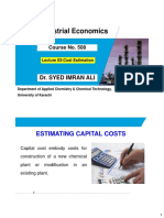 Industrial Economics Lecture Cost Estimation
