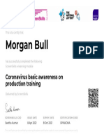 Online Learning Cert Coronavirus Basic Awareness On Production Training Morgan Bull