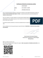 Certificado de Beneficio de Asistencia Jurídica