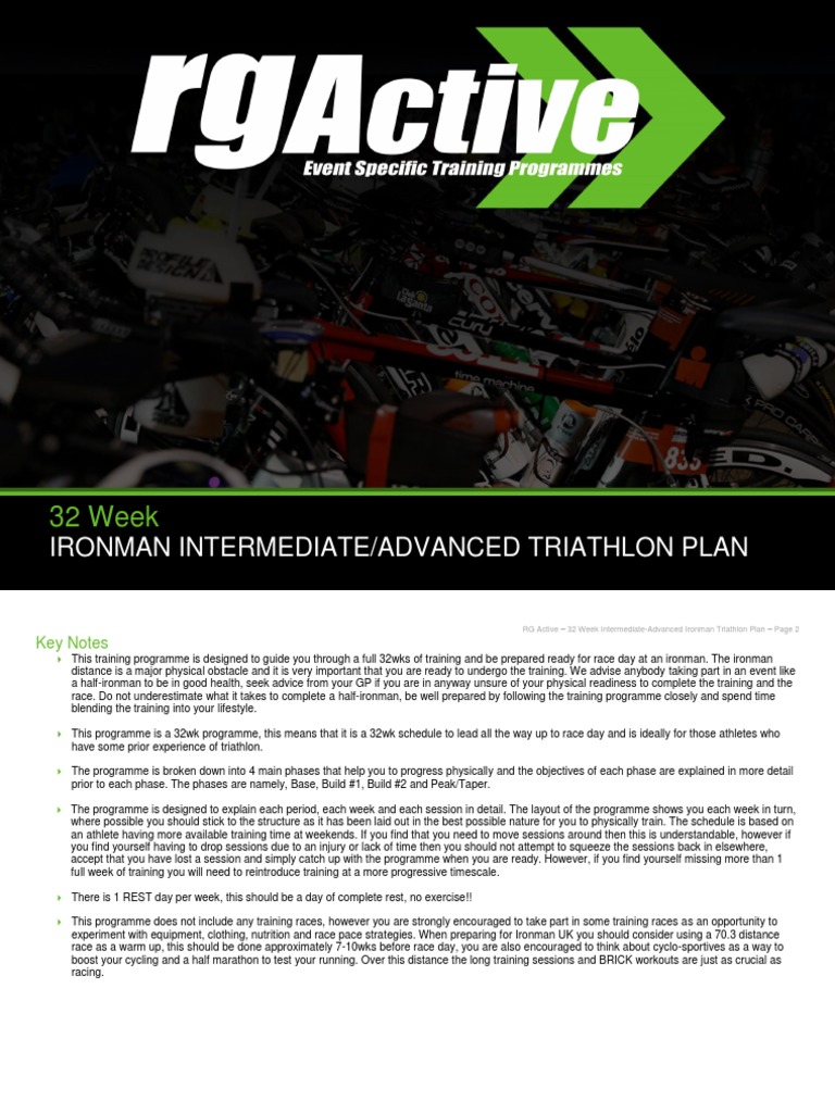 32-Week Ironman Training Plan | PDF | Triathlon | Hobbies