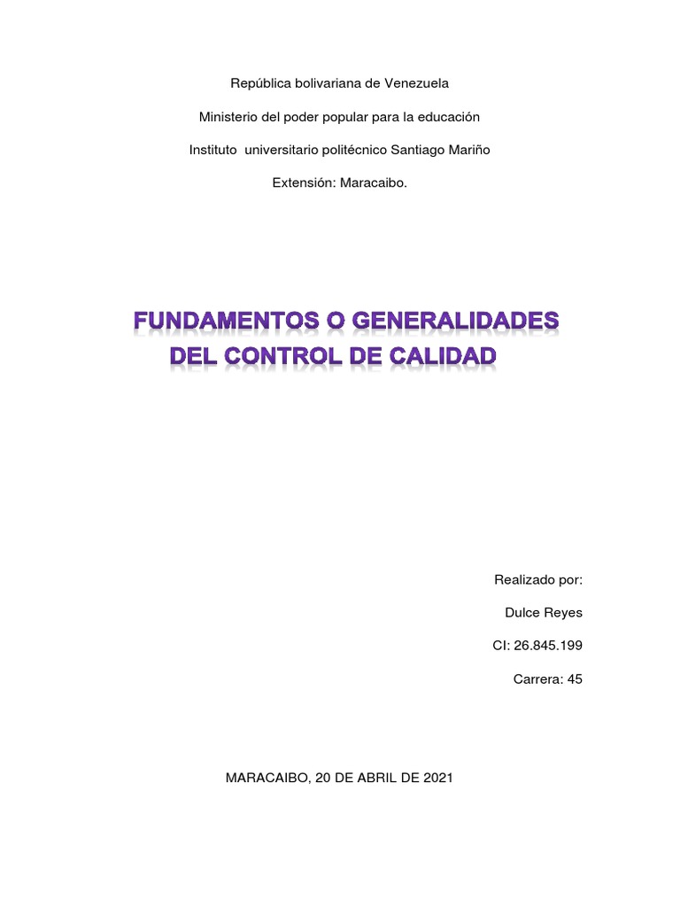 Evolución del Control de Calidad | PDF | Gestión de la calidad ...