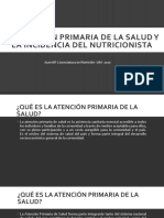 La Atención Primaria de La Salud y El Licenciado en Nutricion