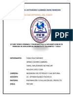 Estudio Técnico, Económica y Financiero para La Implementación de Un Programa de Ampliación Del Poliducto PVT Villamontes - Tarija