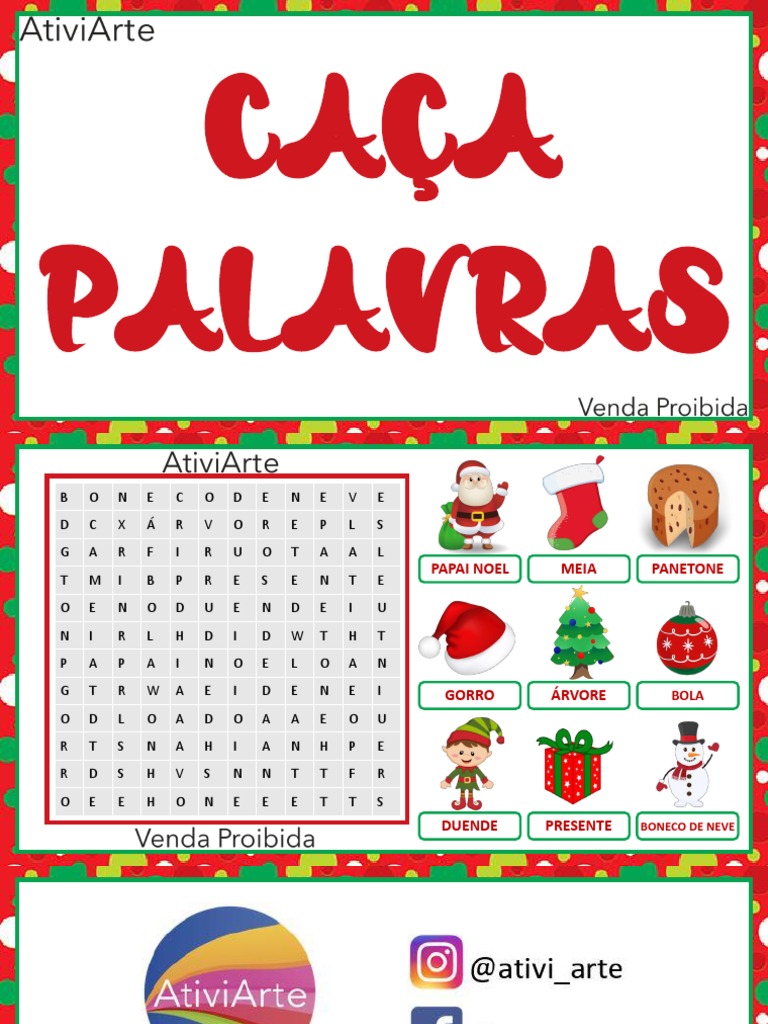 Caça-Palavras de Natal para Imprimir | PDF