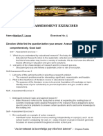 Self-Assessment Exercises for Educational Research