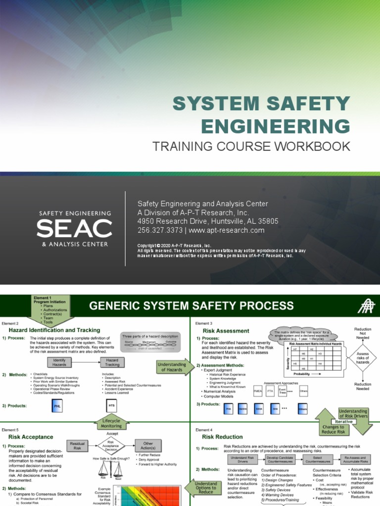 System Safety Engineering Training Course Workbook PDF Pressure