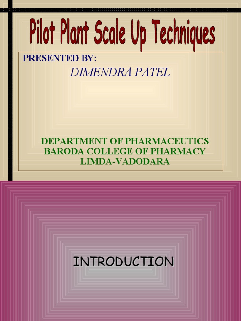 Pilot plant scale up technique (ppt) Refractive Index Temperature