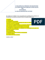 LEY GENERAL PARA LA INCLUSIÓN DE LAS PERSONAS CON DISCAPACIDAD - Preguntas