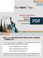 The Toefl Test: Structure and Written Expression