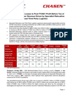 Chasen Reverses Losses to Post FY2021 Profit Before Tax of S$4.6 Million; Higher Revenue Driven by Specialist Relocation and Third Party Logistics