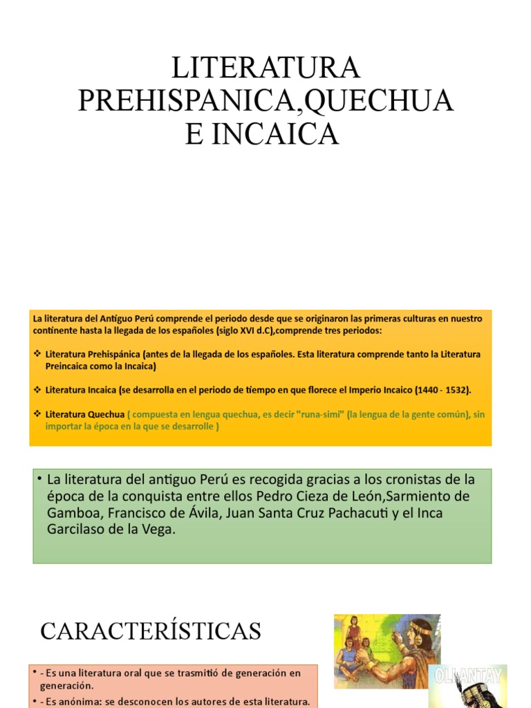 Literatura prehispánica del antiguo Perú: géneros, características y ...