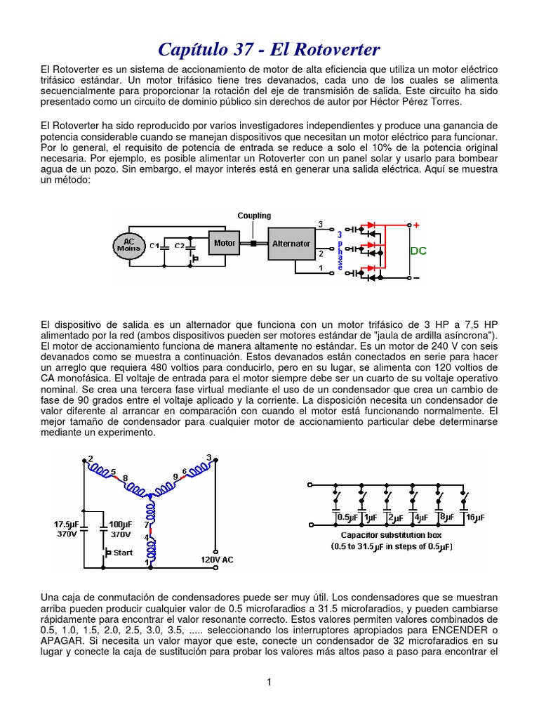 Rotoverter: Eficiencia en Motores | PDF | Corriente alterna | Energia ...