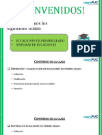 CC - PPT - ECUACIONES DE PRIMER GRADO, SISTEMAS DE ECUACIONES