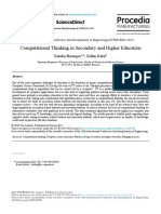 Computational Thinking in Secondary and Higher Education Computational Thinking in Secondary and Higher Education