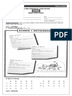 Grade 9 English Evaluation Answer Sheet