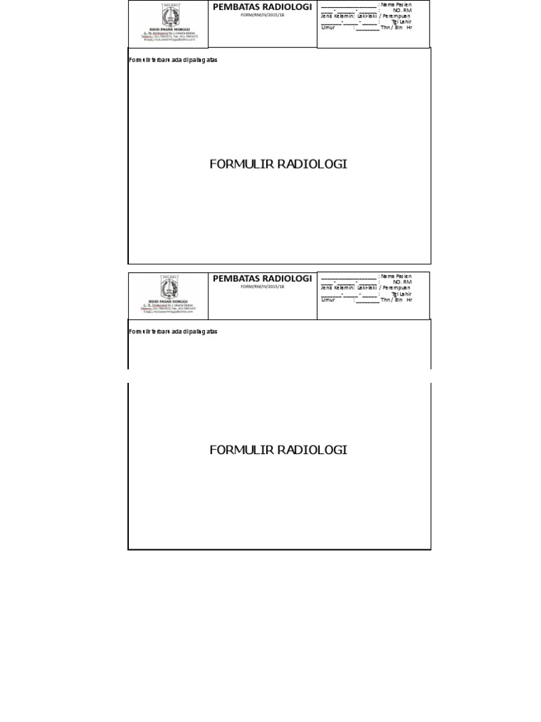 Formulir Radiologi Terbaru 2015 | PDF | Ilmu Sosial | Pengembangan Diri