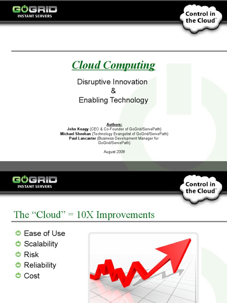 Cloud Computing: Disruptive Innovation & Enabling Technology | PDF ...