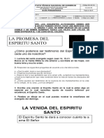 Promesa del Espíritu Santo guía religión grado 5