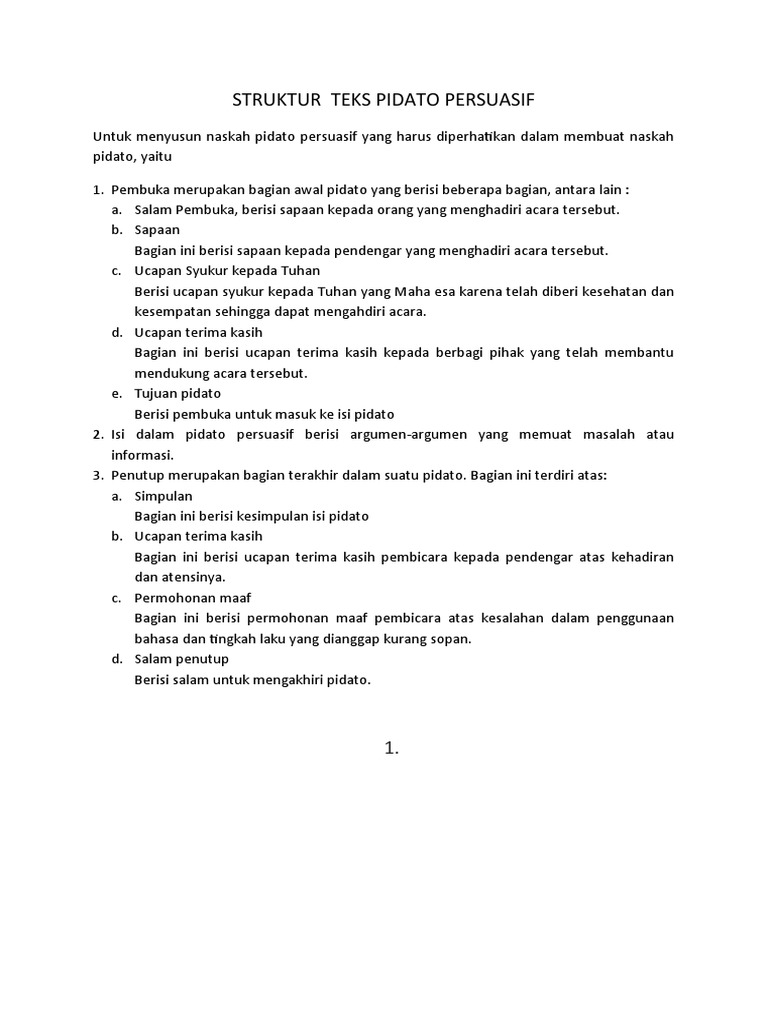Struktur Teks Pidato Persuasif  PDF