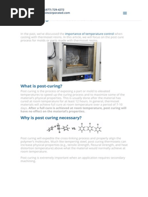 Post Curing Thermoset Resins _ Hapco, Inc.